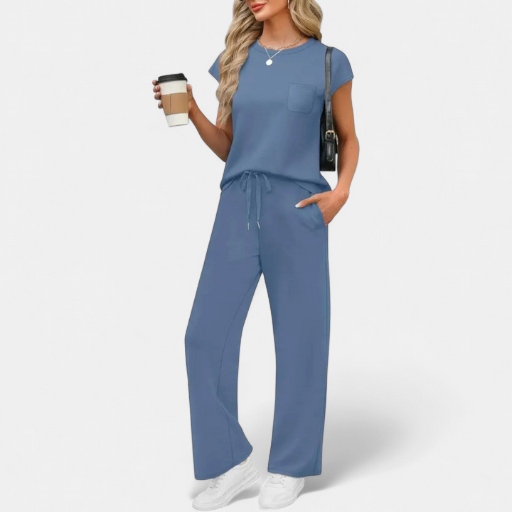 SOLÈNE™ – Breezy Crewneck Lounge Two-Piece Set