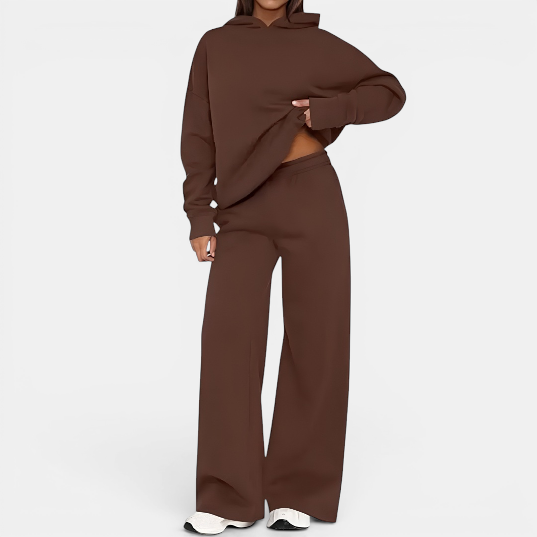 FREJA™ – Cozy Fleece-Lined Hoodie Tracksuit Set
