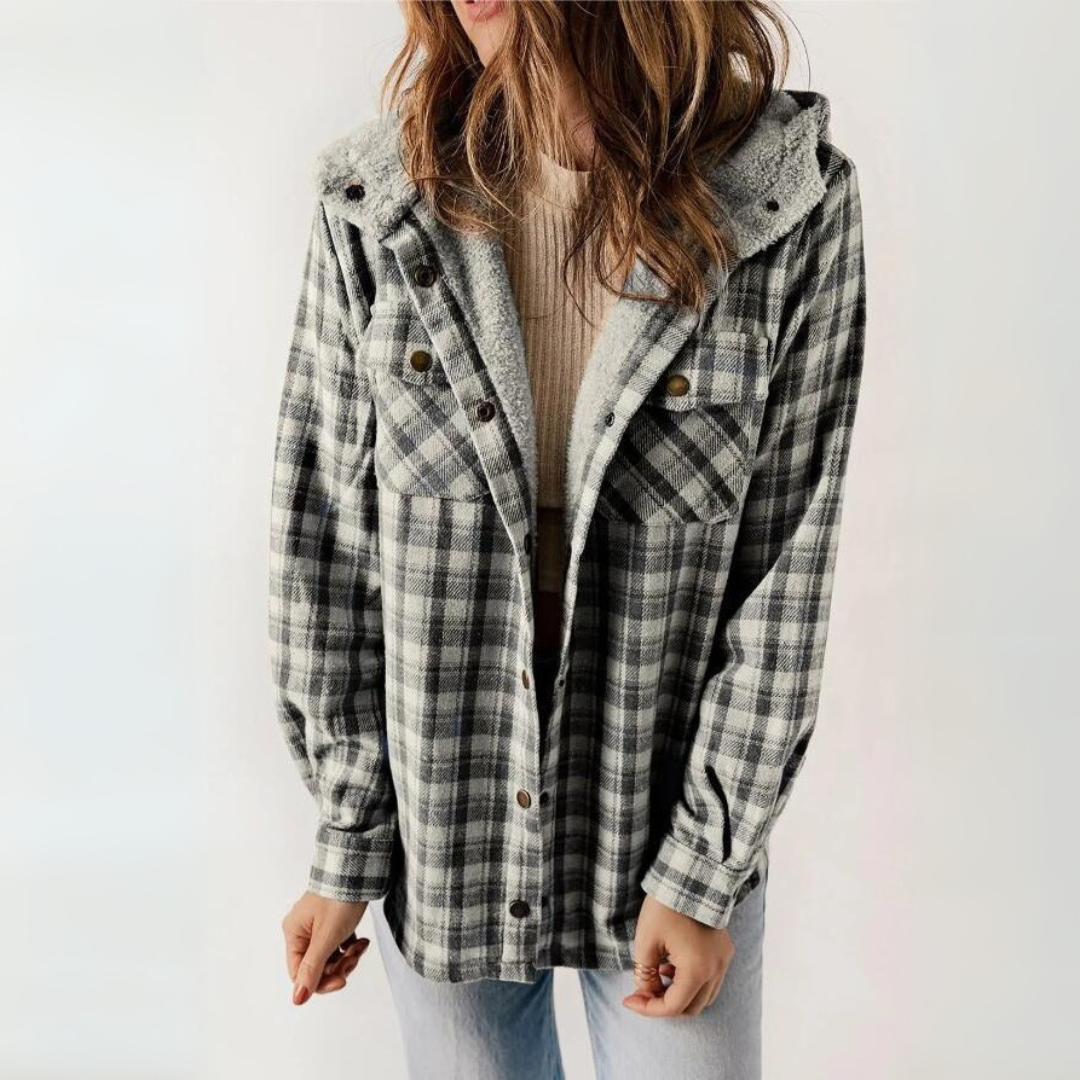 PERESA™ - Casual Long Sleeve Button Front Hooded Coat