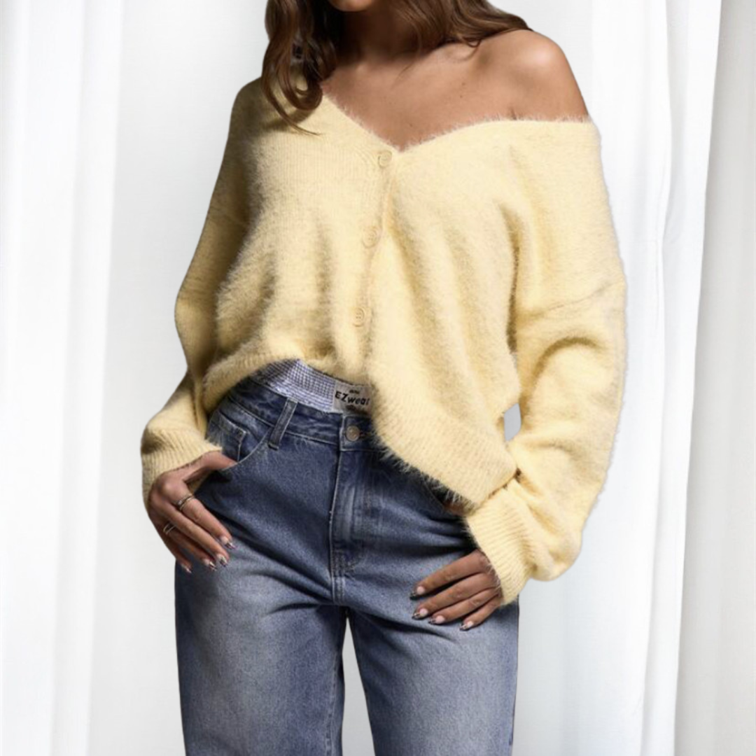 QUINCY™ - Comfy Button Front Drop Shoulder Cardigan