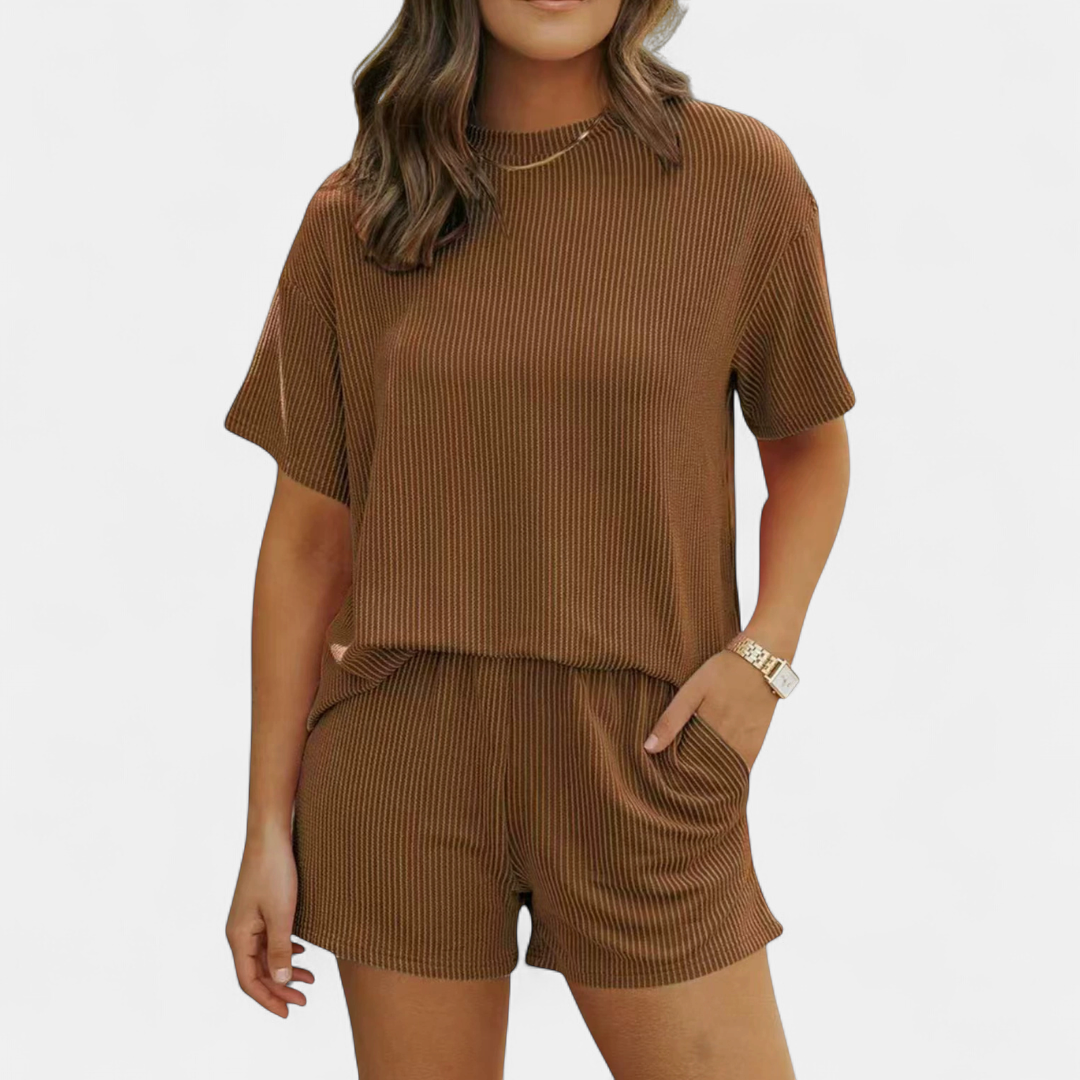 LACEY™ – Ribbed Casual Summer Two Piece Set