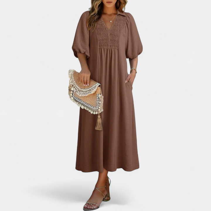 MERIDIAN™ – Breezy Puff Sleeve A-Line Dress