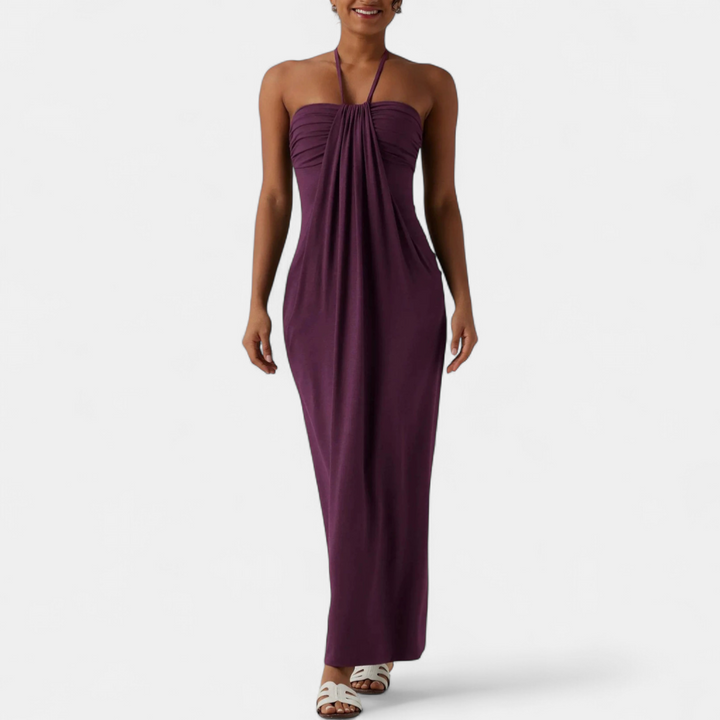 SOLÈNE™ – Sexy Halter Tie-Back Maxi Dress
