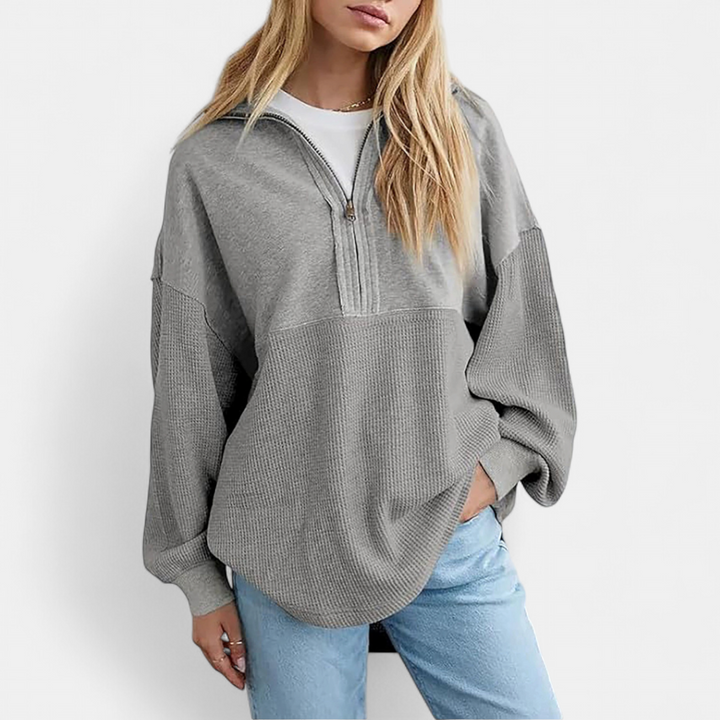 HADWEN™ – Cozy Half-Zip Waffle Knit Pullover