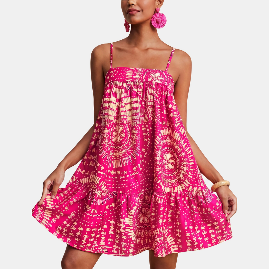 Women's Flowy Spaghetti Strap Boho Vacation Sundress