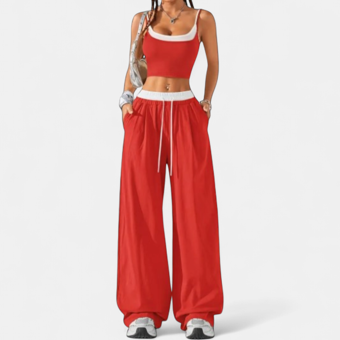 ZEPHINE™ – Relaxed Colorblock Cami Wide Leg Set