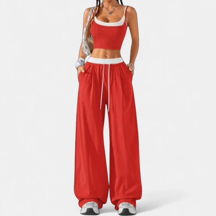ZEPHINE™ – Relaxed Colorblock Cami Wide Leg Set