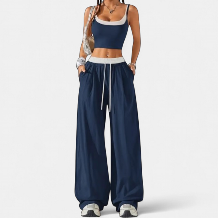 ZEPHINE™ – Relaxed Colorblock Cami Wide Leg Set