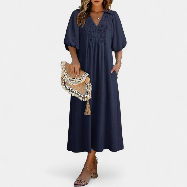 MERIDIAN™ – Breezy Puff Sleeve A-Line Dress
