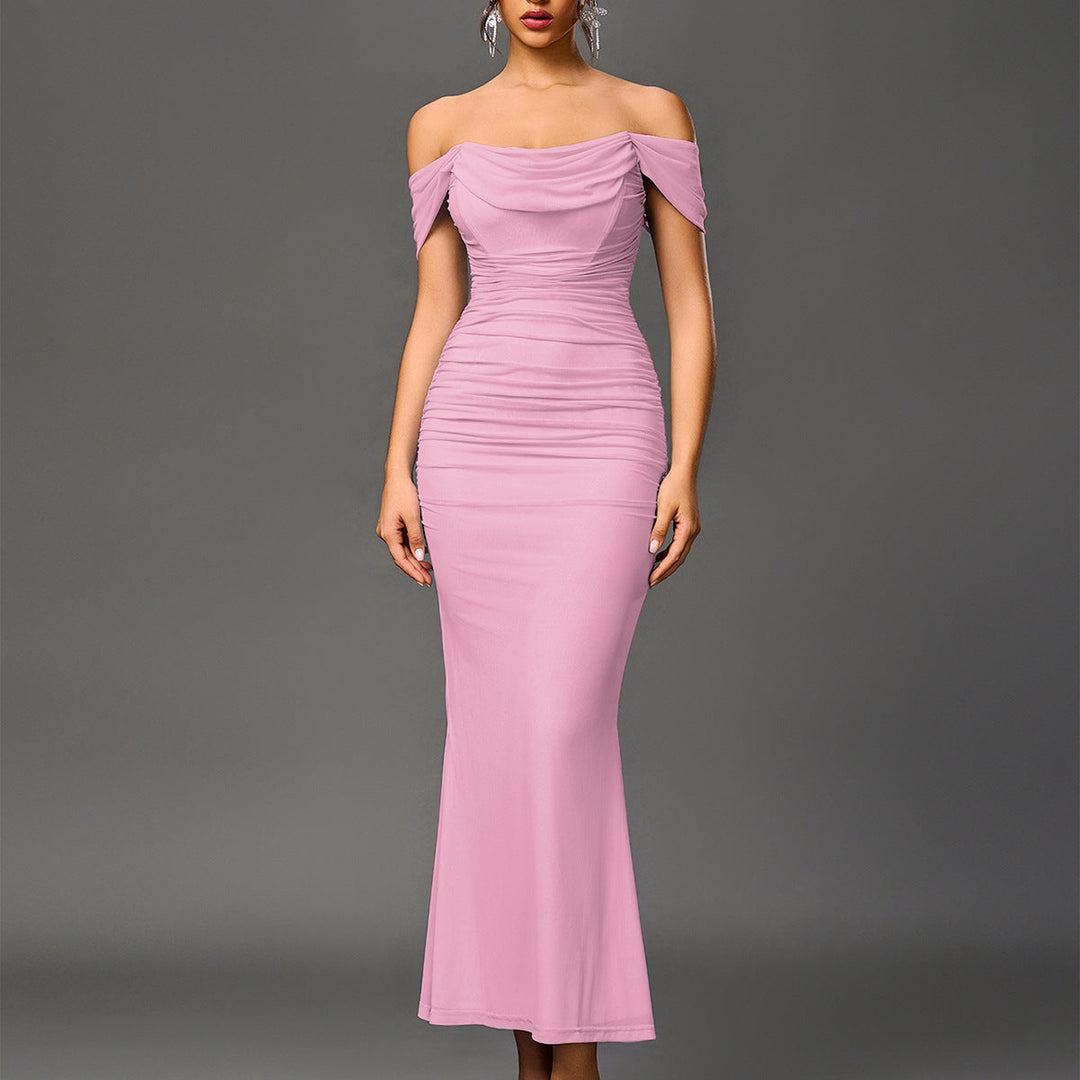 VALENTINI™ – Chic Off-Shoulder Ruched Mermaid Evening Dress