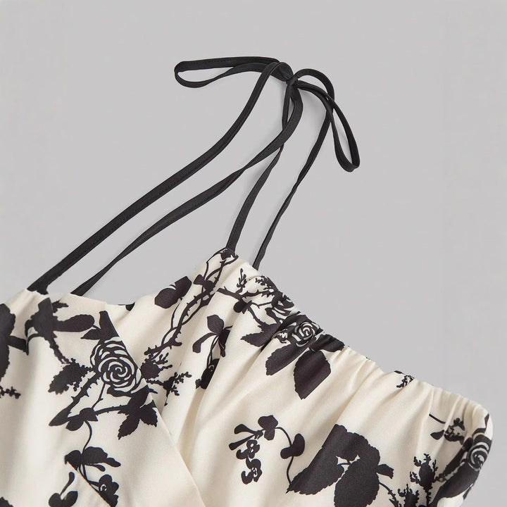 DAHLIANA™ - Elegant Summer Floral Tie-Shoulder Sundress