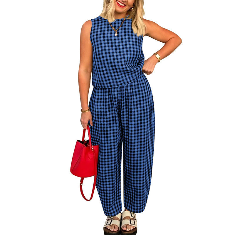 TRISH™ - Casual Plaid Two-Piece Set