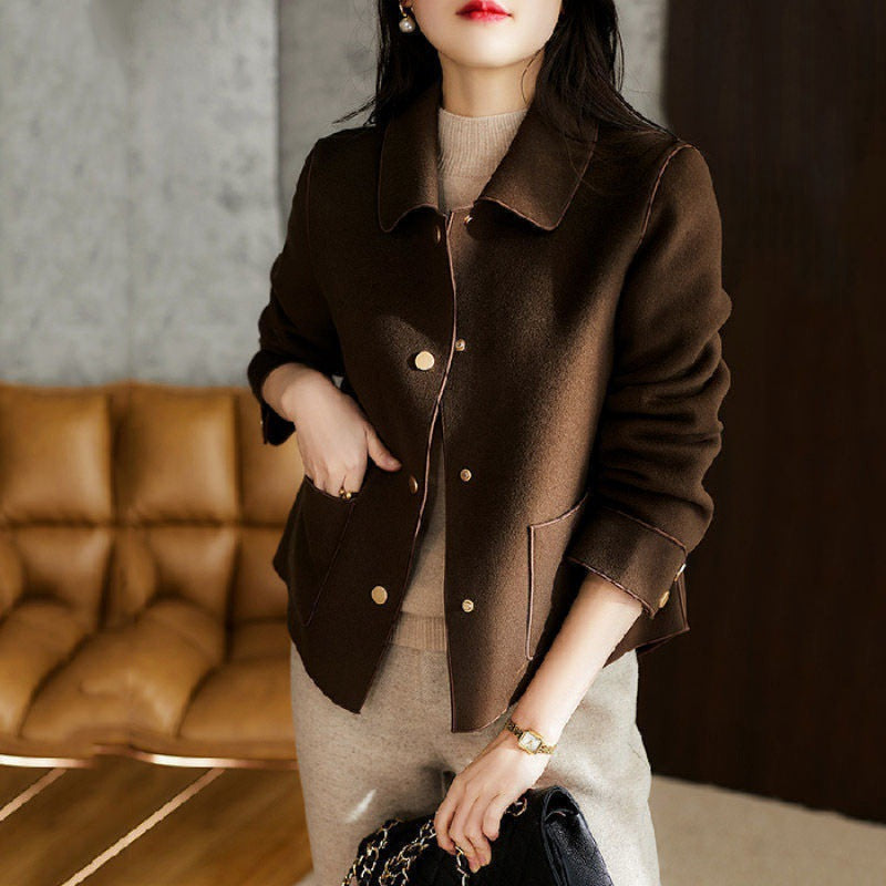 ADELAIDE™ - Cozy Button Front Long Sleeve Collared Coat