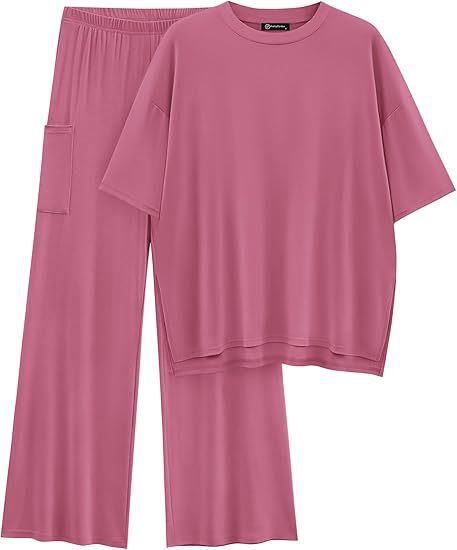 FILTA™ - Casual Basic Top and Elastic Waist Pants Set