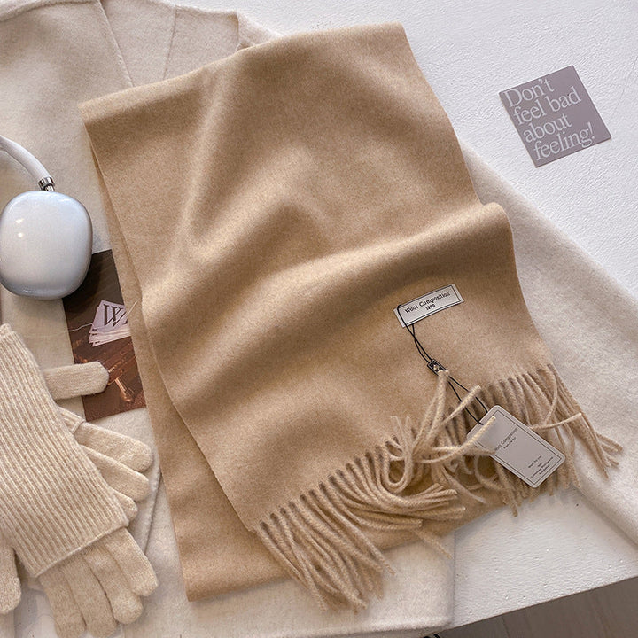 KHIONNE™ - Comfy Soft Plain Tassel Scarf Shawls
