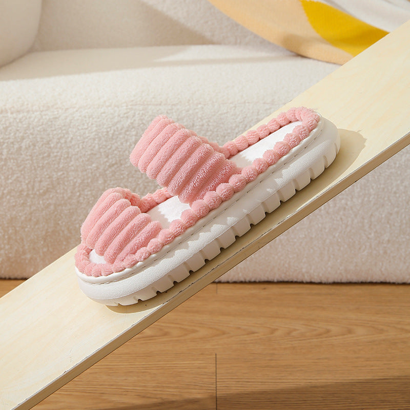SIRA™ – Cozy Fluffy Open-Toe Home Slippers