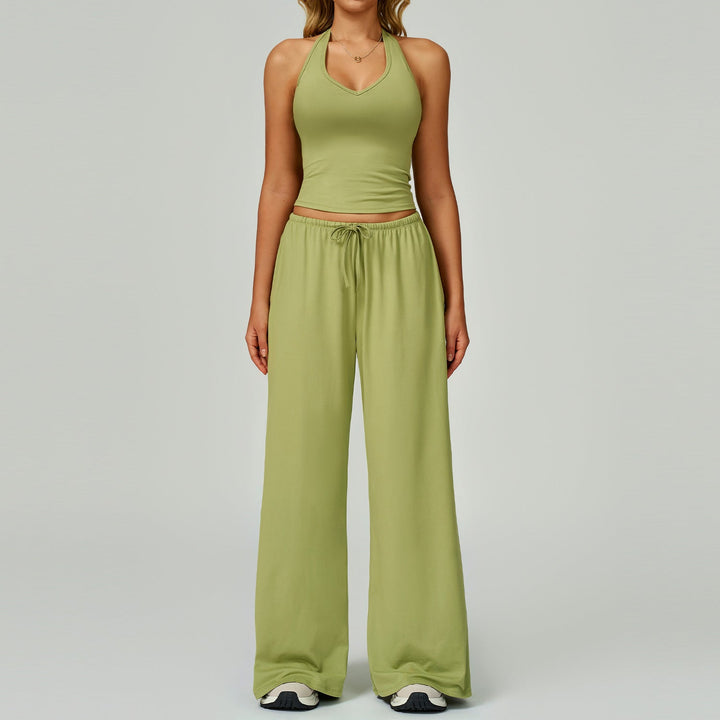 ARAYA™ - Casual Crop Tank Top and Wide Leg Pants Set