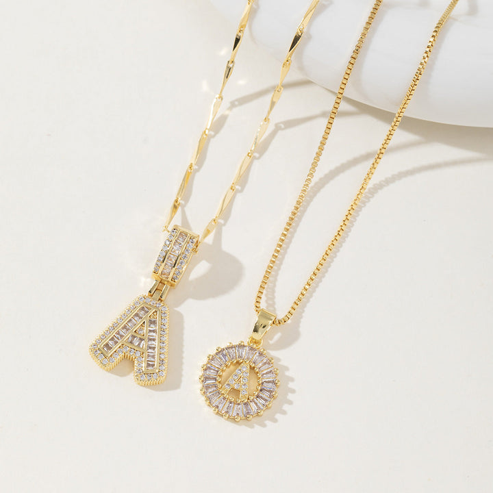 AISHA™ - Elegant 2-Pack Initial Letter Pendant Necklaces