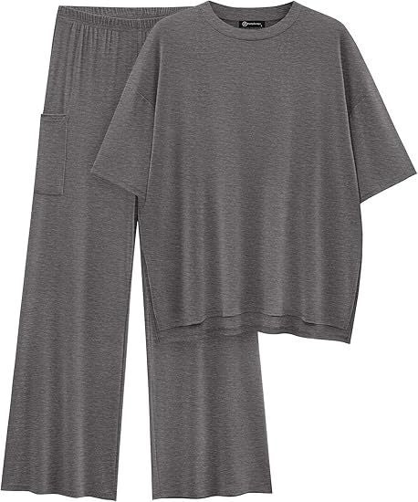 FILTA™ - Casual Basic Top and Elastic Waist Pants Set