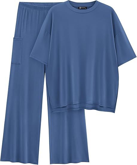 FILTA™ - Casual Basic Top and Elastic Waist Pants Set