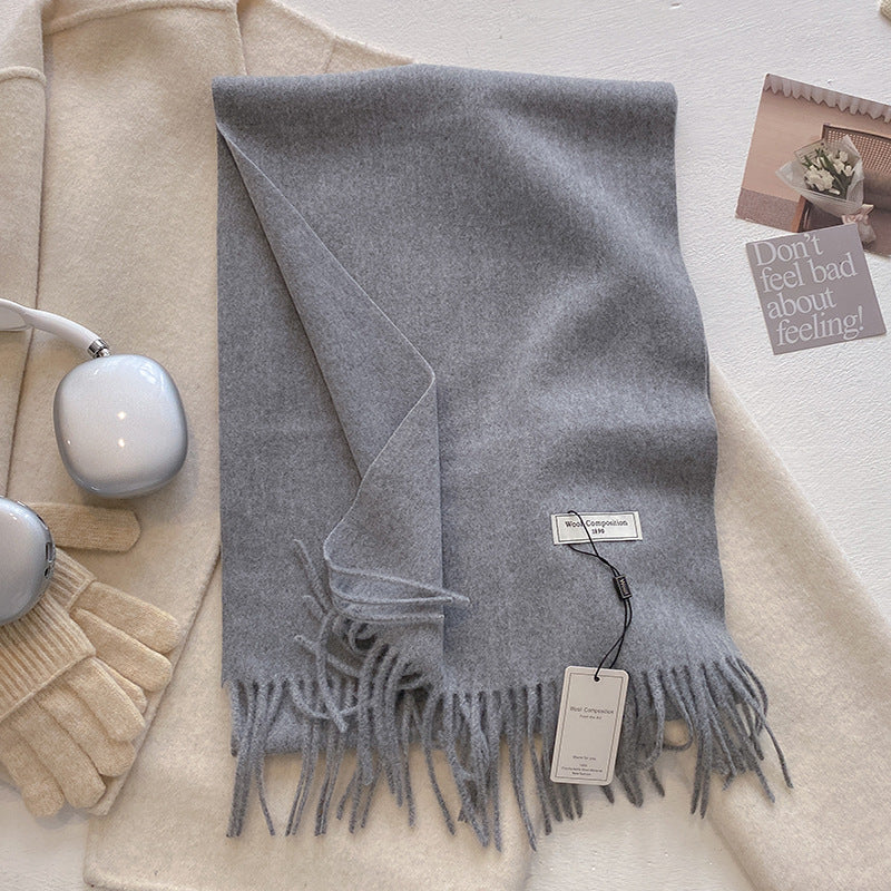 KHIONNE™ - Comfy Soft Plain Tassel Scarf Shawls