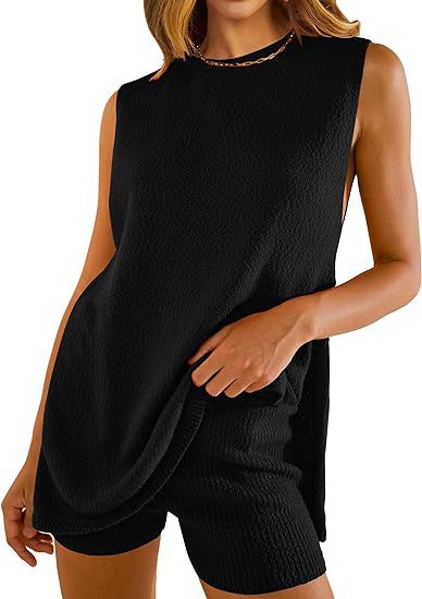 SAVINA™ – Sleeveless Lounge Pullover & Shorts Duo