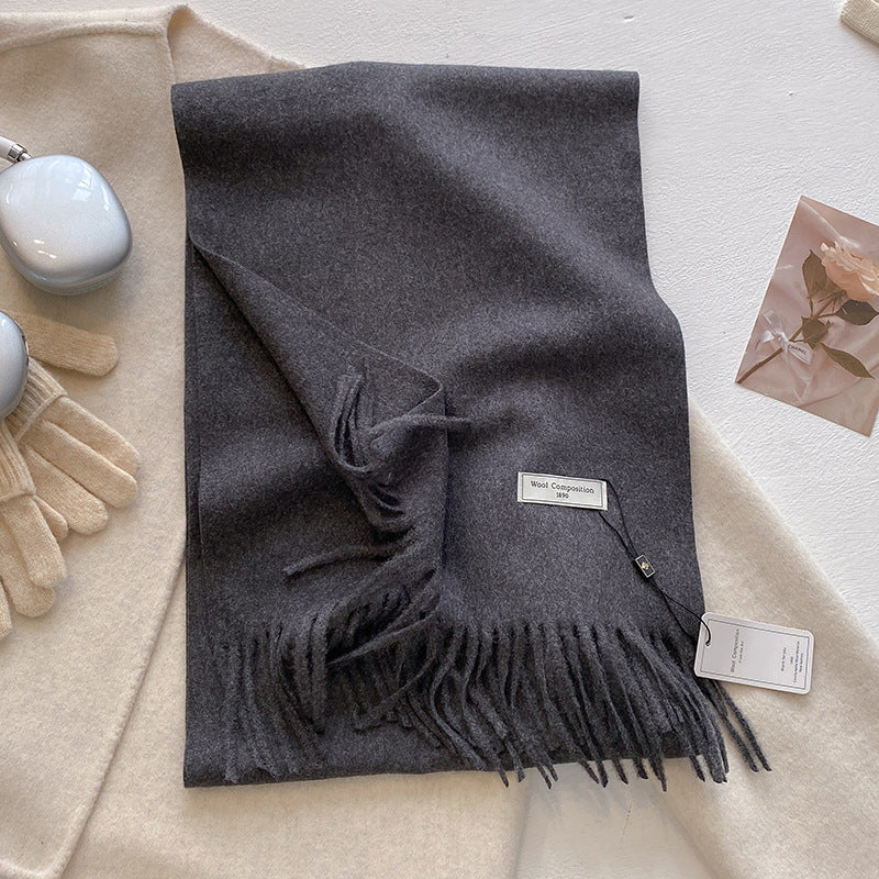 KHIONNE™ - Comfy Soft Plain Tassel Scarf Shawls