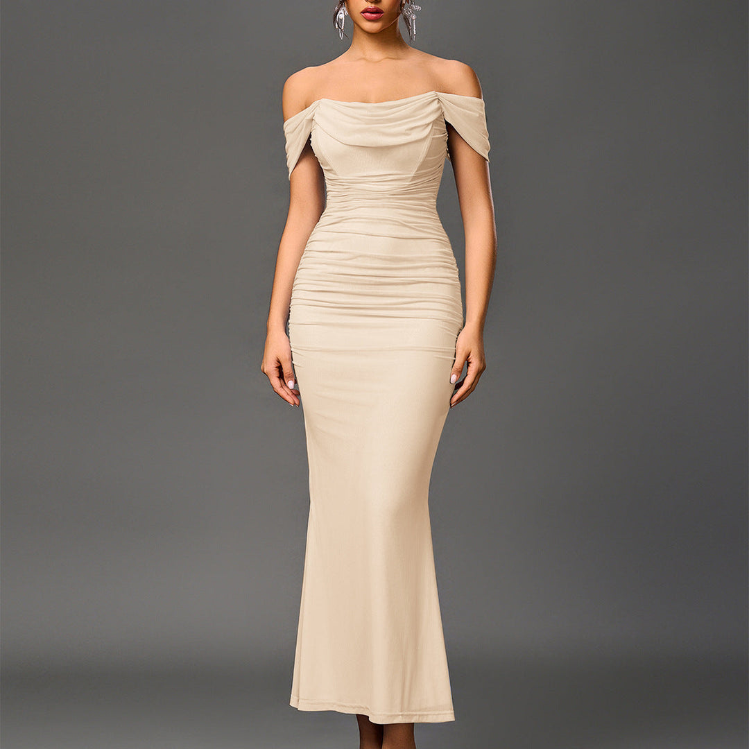 VALENTINI™ – Chic Off-Shoulder Ruched Mermaid Evening Dress
