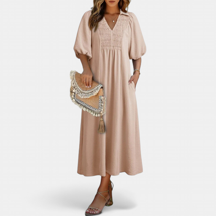 MERIDIAN™ – Breezy Puff Sleeve A-Line Dress
