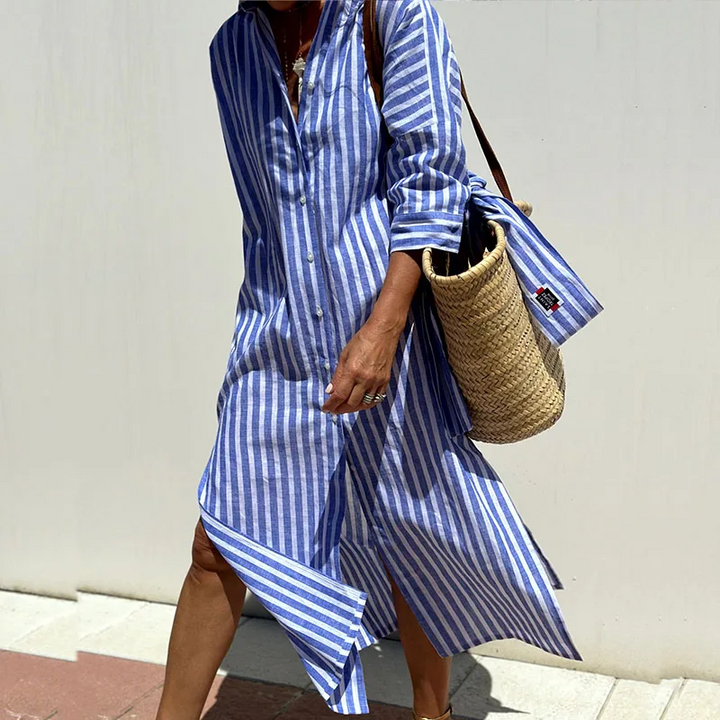 TRIXIE™ - Elegant Striped Shirt Dress