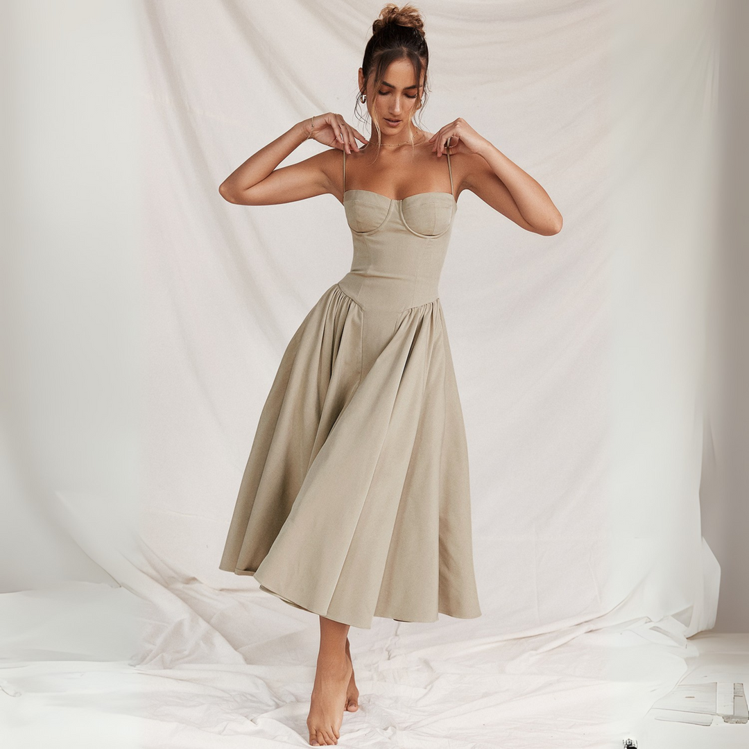 TRENTA™ - Chic Spaghetti Strap Bodycon Midi Dress