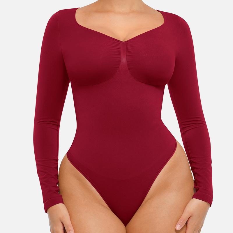 SONYA™ - Seamless Shaping Long Sleeve Thong Bodysuit for Comfort