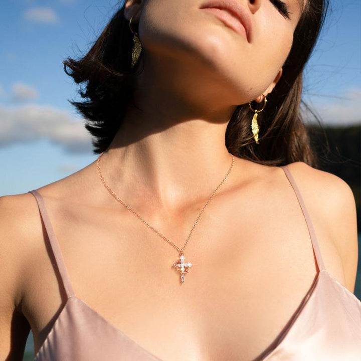 CLARISSE™ – Classic Cross & Crown Necklace