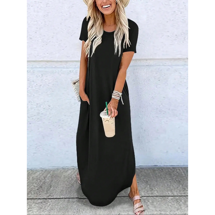 MAGESSA™ – Everyday Relaxed Fit Round Neck Maxi Dress